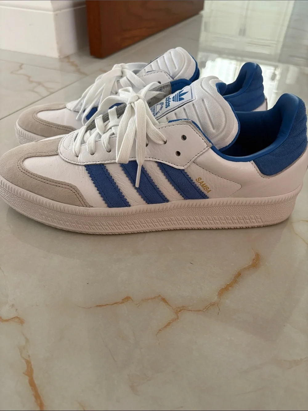 adidas samba White, Blue & Tan SAMBA Sneakers